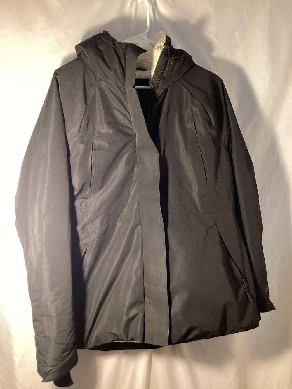 Champion Hooded Jacket Size M Black Sherpa Lined Winter Parka Coat